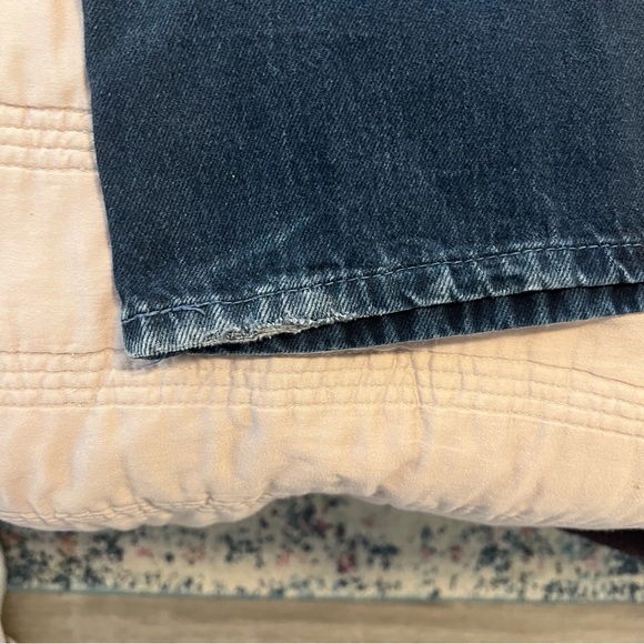 Zara Women's Straight wide Leg Jeans dark blue - Picture 5 of 6